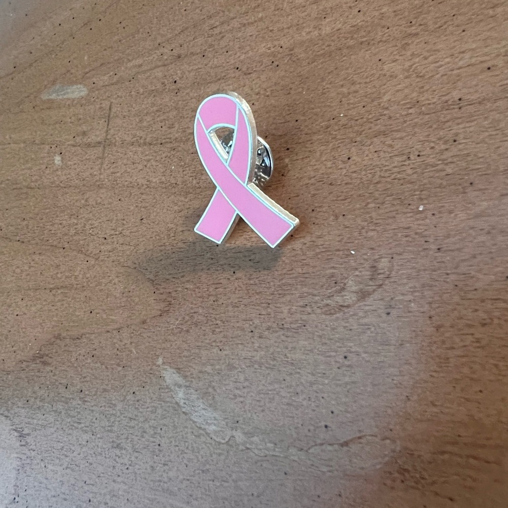 Pink Awareness Ribbon Enamel Pin - Picture 2 of 5